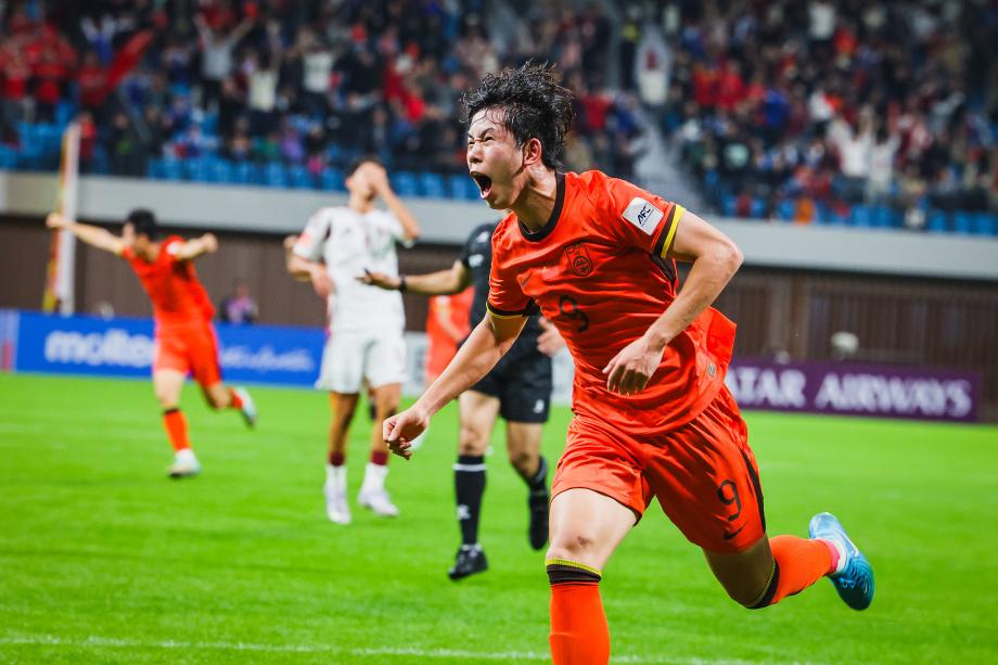 [图]U20亚洲杯-蒯纪闻破门 国青2-1卡塔尔迎开门红