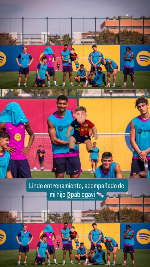 阿劳霍晒照：好意思好的考试时光，有女儿加维相伴阁下