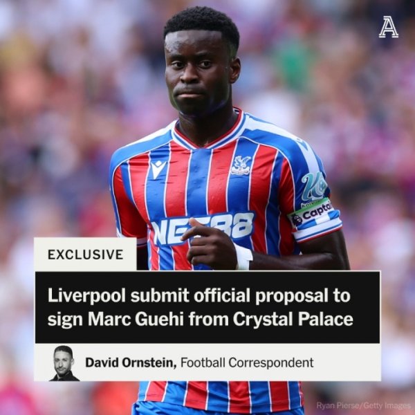 TA：利物浦矜重报价钱伊，金额3500万镑水晶宫还未修起