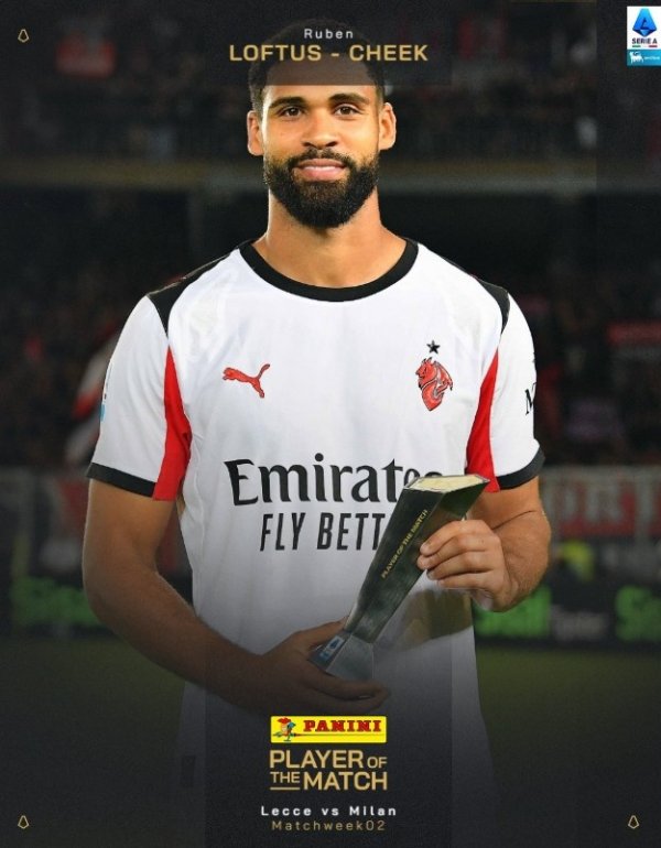 4射两正1进球！官方：奇克当选米兰2-0投诚莱切一役全场最好球员