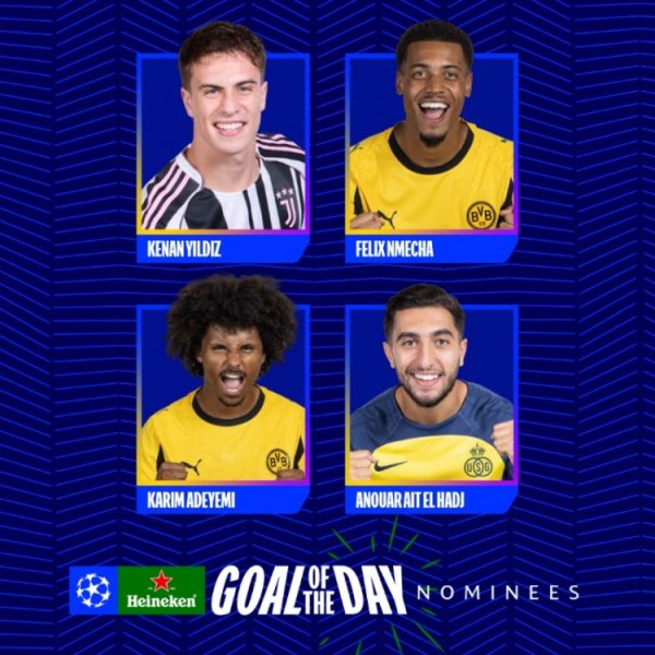 欧冠本日最好进球候选：伊尔迪兹、恩梅查、阿德耶米、埃尔哈吉